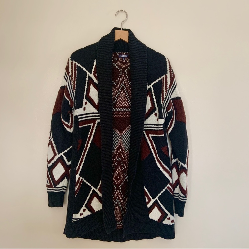 Tildon Tribal Print Cardigan Sweater